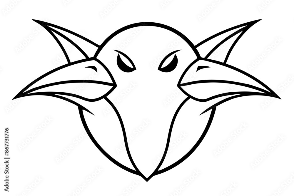 Naklejka premium bird face logo silhouette vector illustration