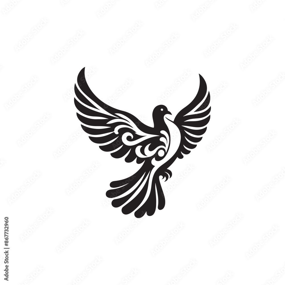 Obraz premium Flying dove Vector illustration