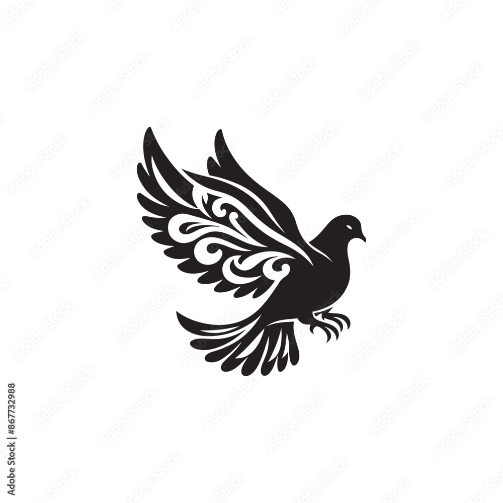 Obraz premium Flying dove Vector illustration