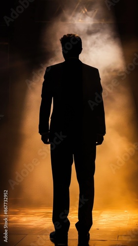 Silhouette of Executive Addressing Audience © Andrii 