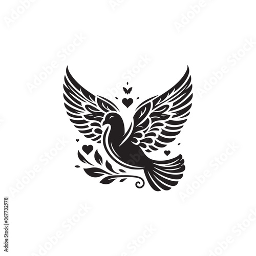 Flying dove  Vector illustration