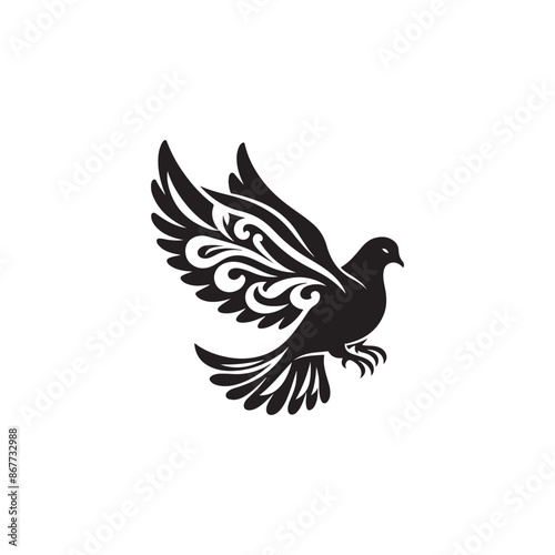 Flying dove Vector illustration