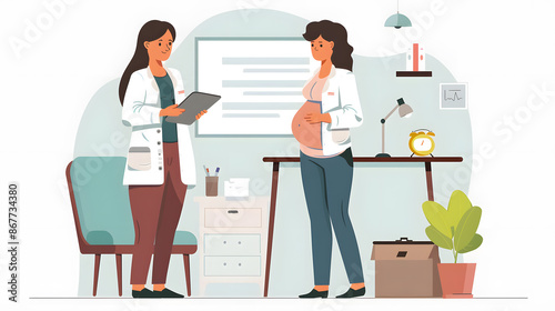 pregnant woman having a prenatal check-up undergoes a comprehensive examination to monitor her health and the development of her baby. During these appointments,healthcare providers assess vital signs