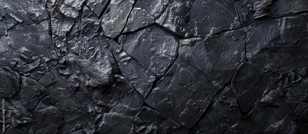Background of black stone with space for design and wide banner. Texture of concrete wall surface. Background of black stone with space for design and wide banner. Texture of concrete wall surface.