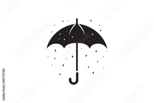 umbrella vector silhouette isolated in white background