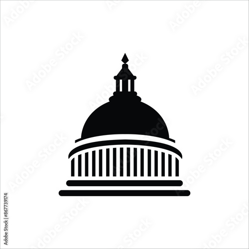 united states capitol hill logo concept vector illustration, capitol hill dome