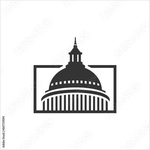 united states capitol hill logo concept vector illustration, capitol hill dome
