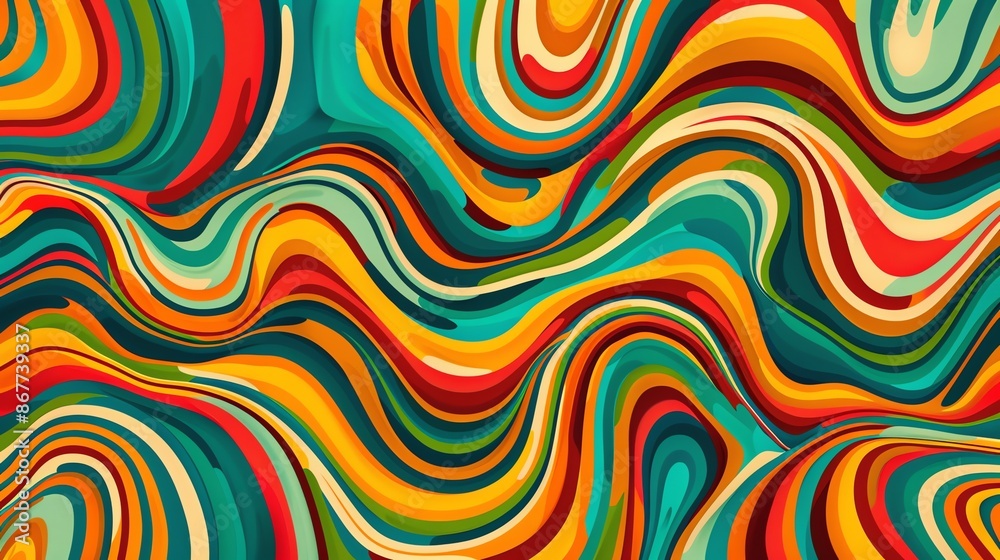 A vibrant abstract background featuring flowing wavy lines in various colors. A vibrant abstract background featuring flowing wavy lines in various colors.