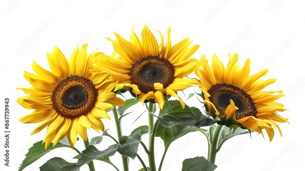 Sunflower bouquet isolated on white background Sunflower bouquet isolated on white background