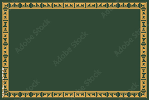 Greek ornament frame, Greek concept, Ancient Greece, Greek design a template for invitations, leaflets and greeting cards. Vector illustration. Blue background, Print	