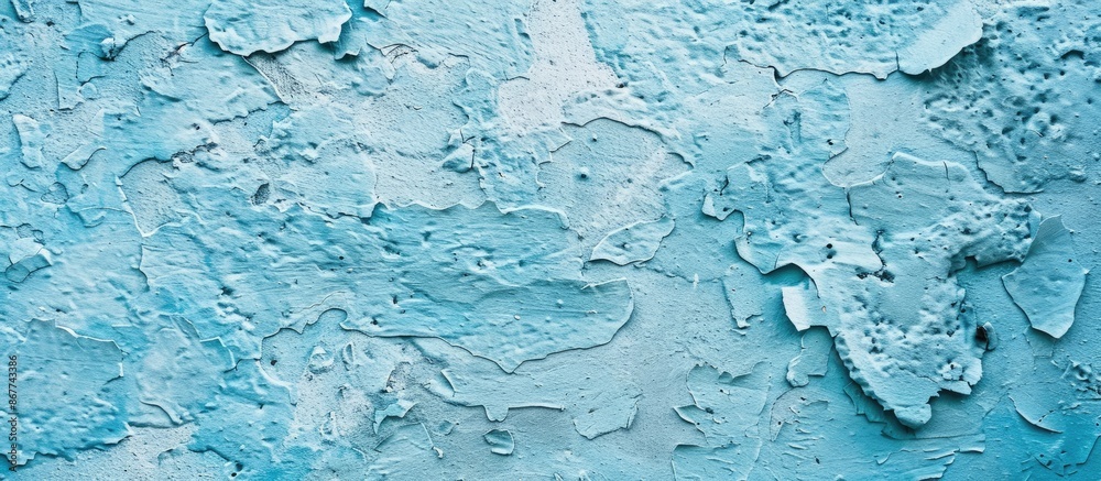 Wide-angle light blue stucco background with a close-up view of a wall building. The rough surface plaster texture includes copy space for design. Wide-angle light blue stucco background with a close-up view of a wall building. The rough surface plaster texture includes copy space for design.