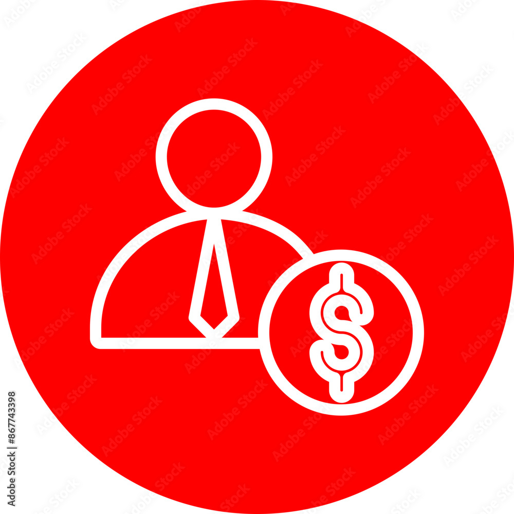 Personal Finance Vector Line White Circle Red Personal Finance Vector Line White Circle Red