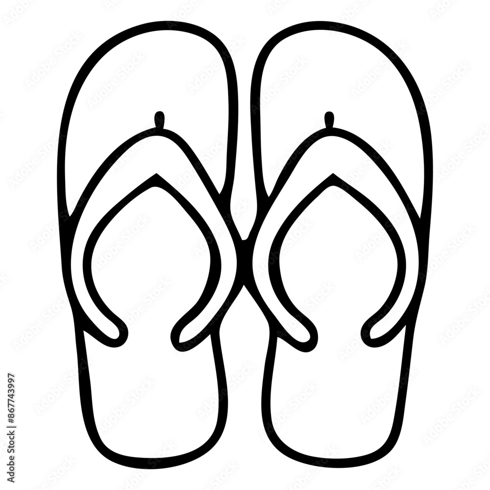 A pair of black flip flops A pair of black flip flops