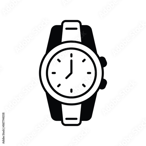 watch icon with white background vector stock illustration