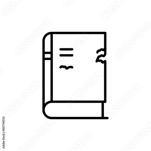 teared book line icon