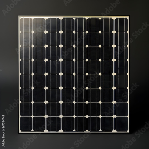 Fotografia de estudio de panel solar sobre fondo oscuro