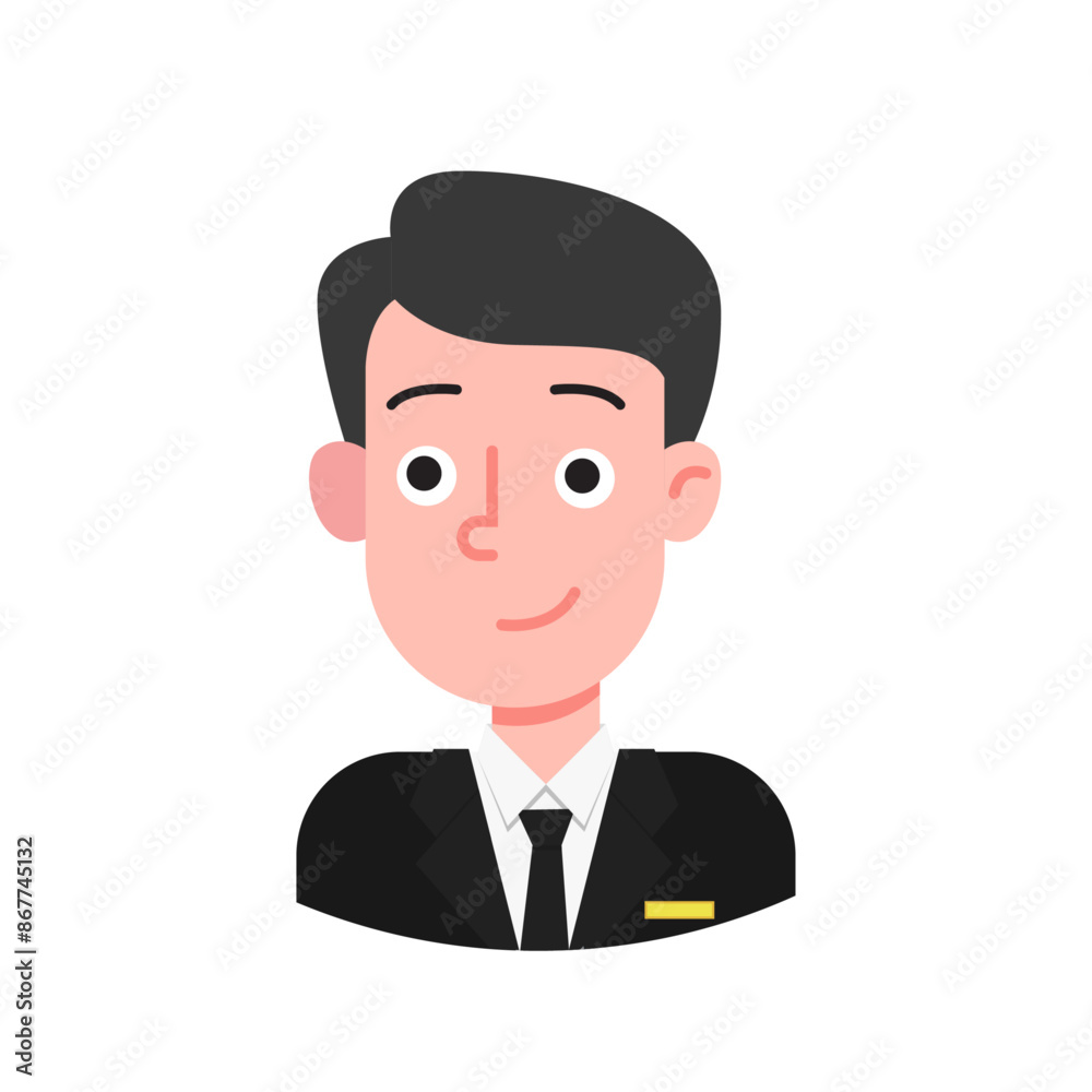 Flat illustration of smiling employee avatar Flat illustration of smiling employee avatar