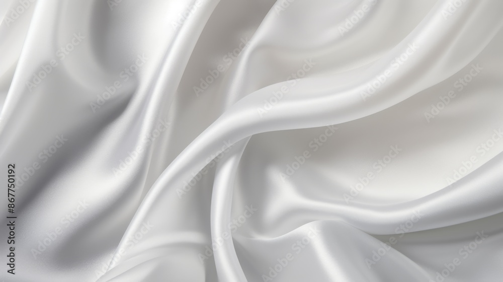 This image showcases elegantly draped soft white silk fabric with a smooth texture, emphasizing the flow and luxury of the material in close-up detail. This image showcases elegantly draped soft white silk fabric with a smooth texture, emphasizing the flow and luxury of the material in close-up detail.