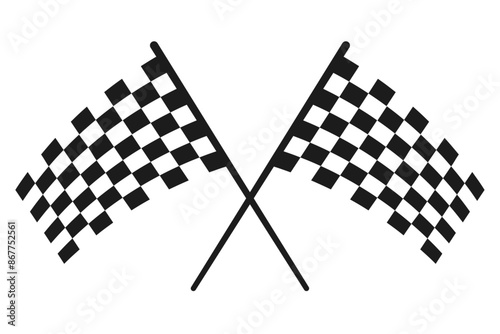Two racing flags, vector illustration of two checkered flags.