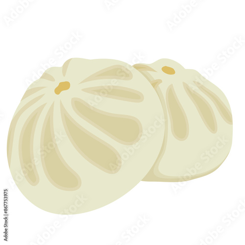 Steamed Bao Bun Breakfast Food Illustration