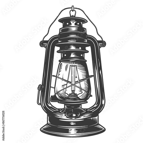 Vintage lantern pendant lamp industrial style full with engraving style black color only