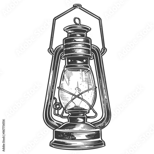 Vintage lantern pendant lamp industrial style full with engraving style black color only