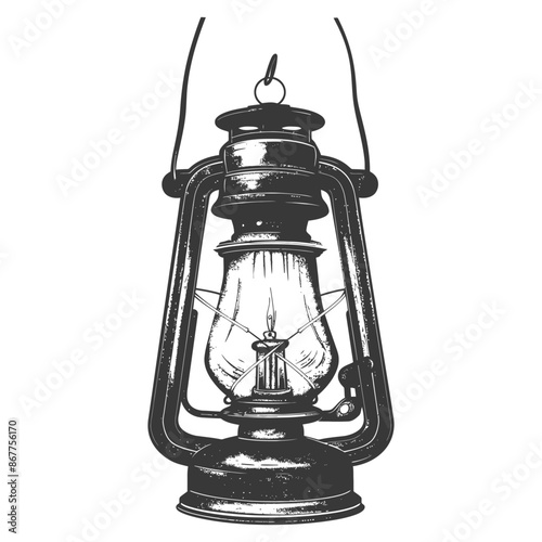 Vintage lantern pendant lamp industrial style full with engraving style black color only
