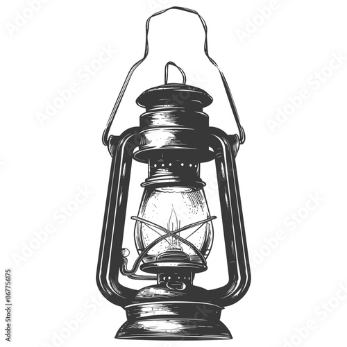 Vintage lantern pendant lamp industrial style full with engraving style black color only