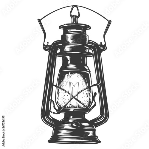 Vintage lantern pendant lamp industrial style full with engraving style black color only