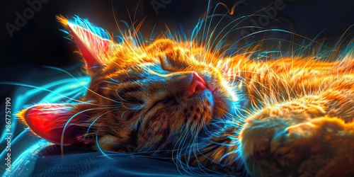 Cat in chronic pain is the constant companion of discomfort, impacting daily life: Showing signs of ongoing discomfort or lethargy, symbolizing the enduring nature