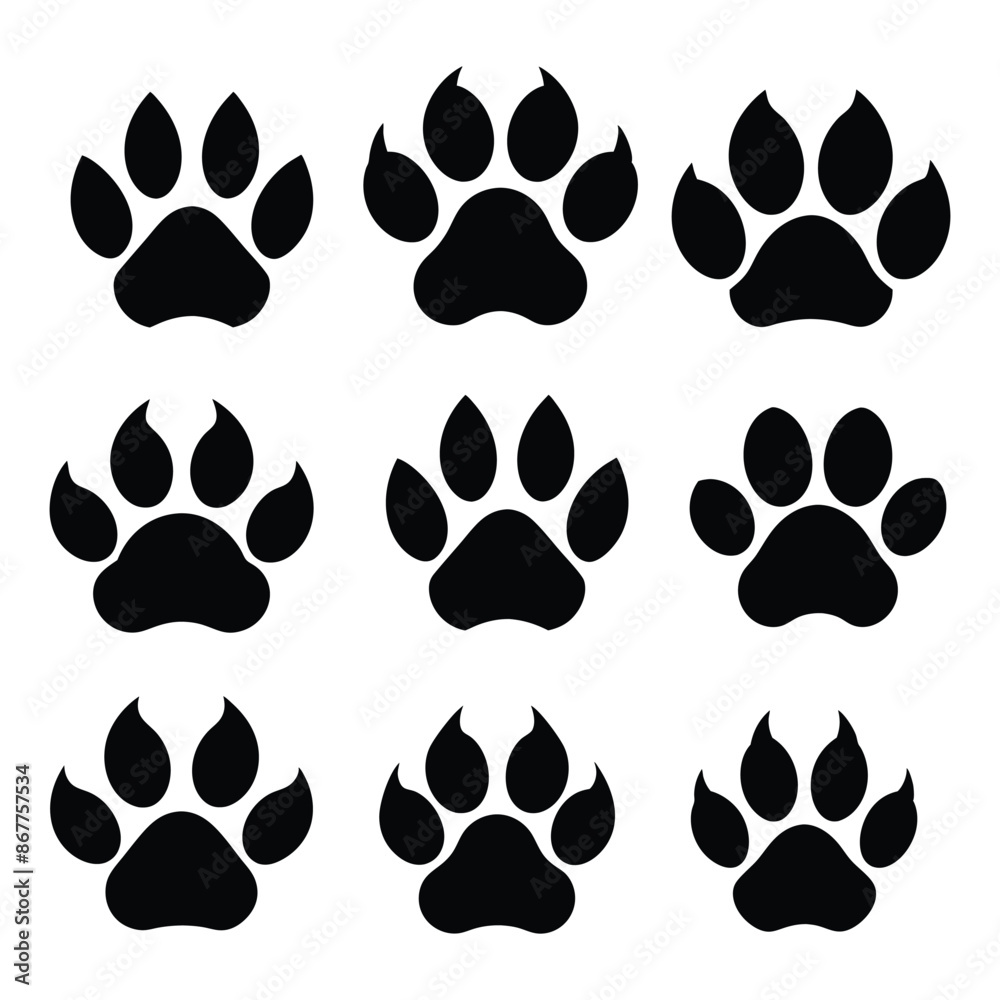 Fototapeta premium animal foot print logo icon logo vector art illustration