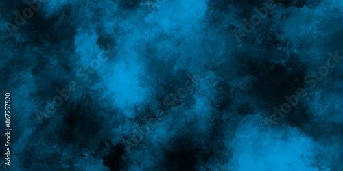 Abstract blue smoke on black background, old style dark blue grunge texture, grainy distress blue textured grunge web background, blue texture decorative Venetian stucco.