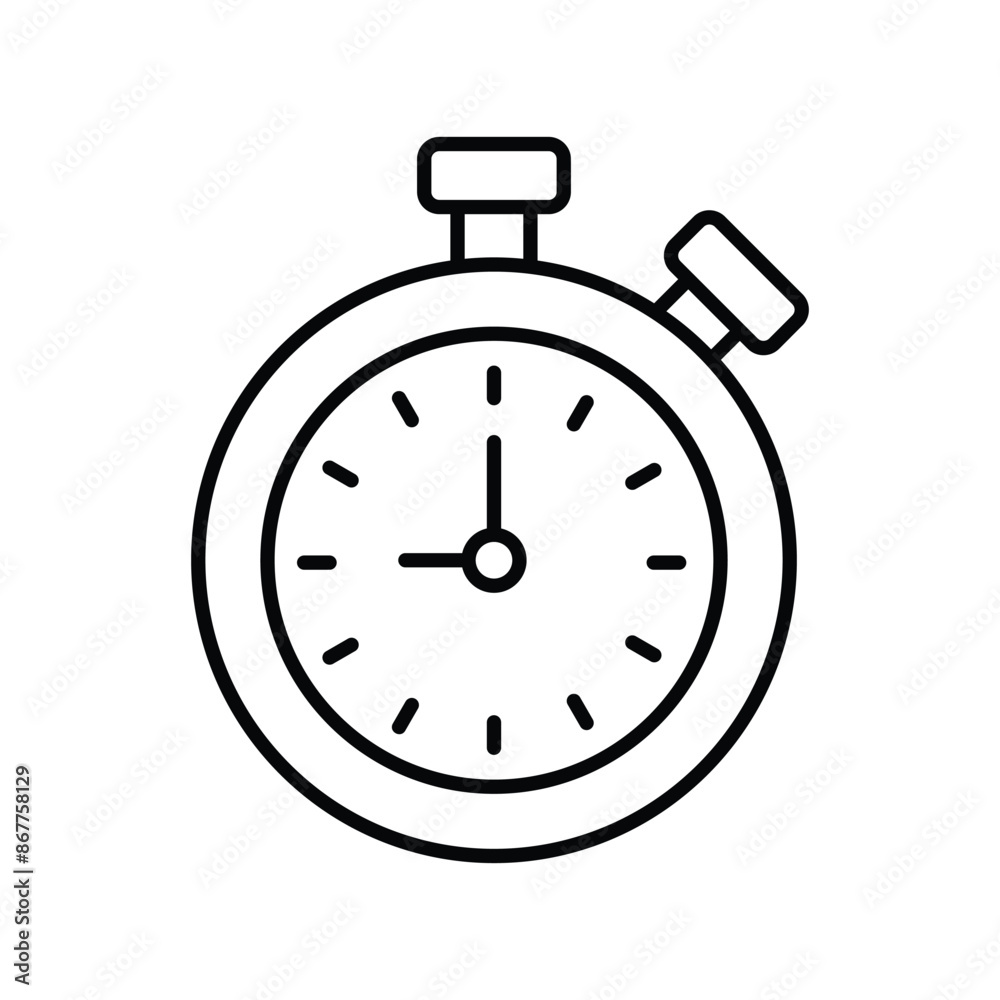 timer icon with white background vector stock illustration