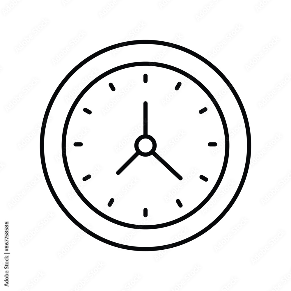 wall clock icon with white background vector stock illustration wall clock icon with white background vector stock illustration