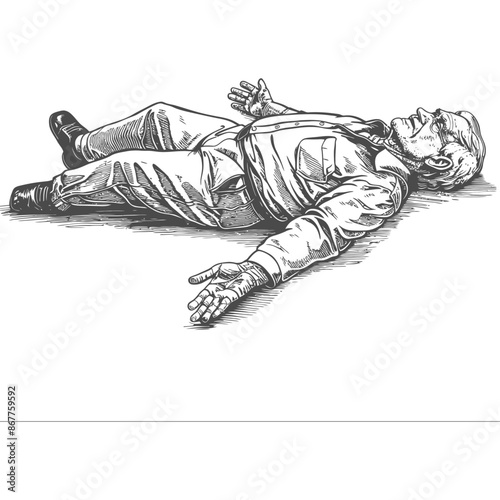 Man lying on the ground possibly dead or injured