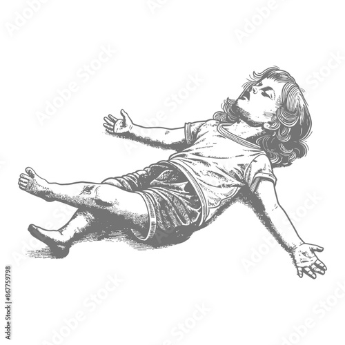 Childlike Innocence Captured in a Tender Sketch