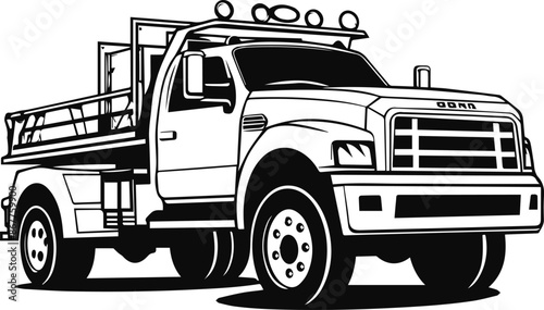 tow truck silhouette vector illustration