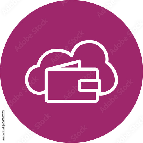 Ewallet Vector Line White Circles Multicolors