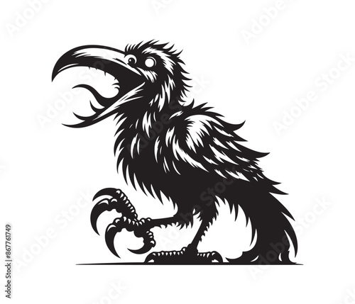 monster bird vector art graphic resources silhourtte vector style, white background photo