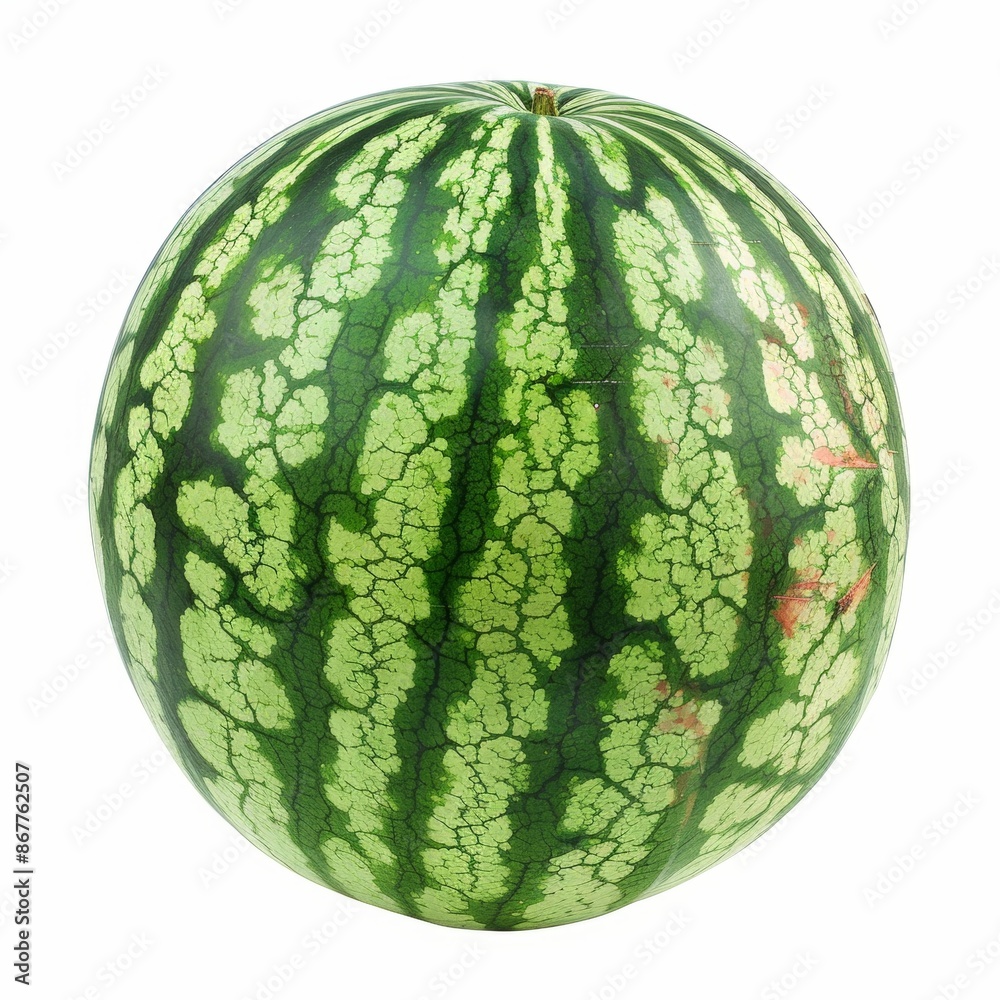 Fresh whole watermelon on a white background