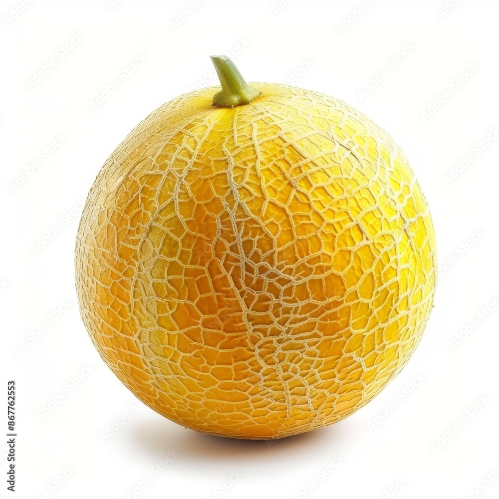 Fresh yellow melon on a white background Fresh yellow melon on a white background
