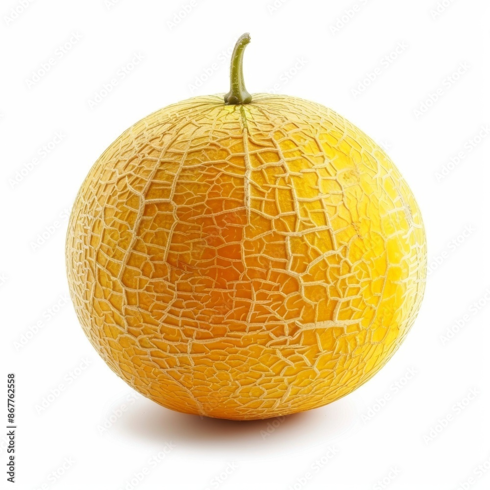 Fresh yellow melon on a white background Fresh yellow melon on a white background