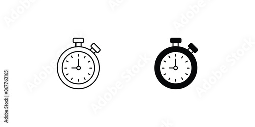 timer icon with white background vector stock illustration
