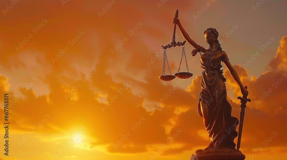 Close up of Lady Justice statue with closed eyes with law and justice concept. Ai generated image Close up of Lady Justice statue with closed eyes with law and justice concept. Ai generated image