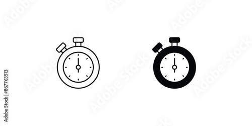 stopwatch icon with white background vector stock illustration