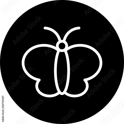 butterfly Vector Line White Circle Black