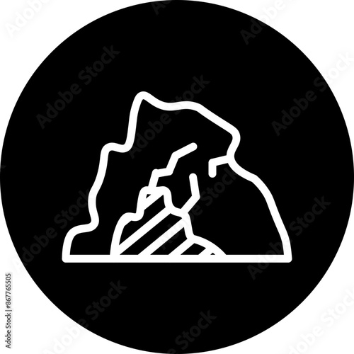 cave Vector Line White Circle Black