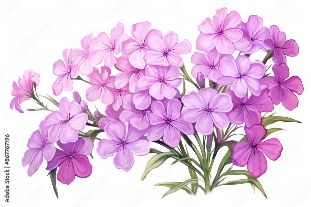 Phlox illustration isolated on white background Phlox illustration isolated on white background