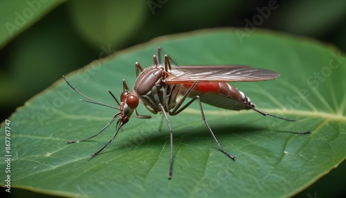 World Mosquito day with a mosquito is sitting on a leaf