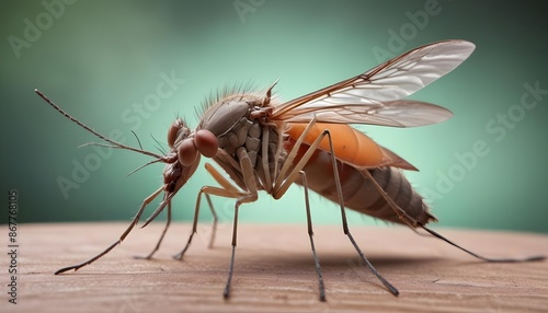 World Mosquito day with a mosquito is sitting on a leaf © Hdesigns